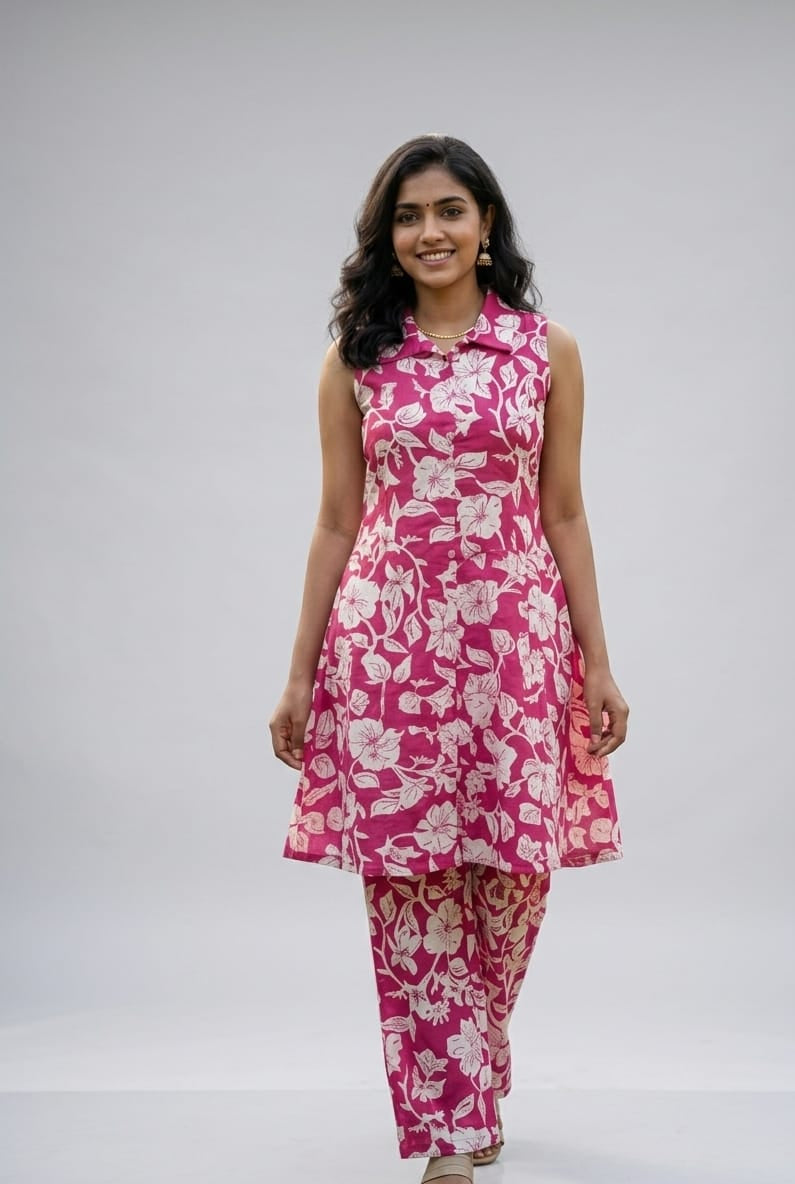Premium soft cotton Printed Co-Ord Set ✨
Made with soft & breathable rayon printed fabric
✔ Extra inner cloth provided for easy hand stitching
✔ Stylish, comfortable & perfect for daily wear
